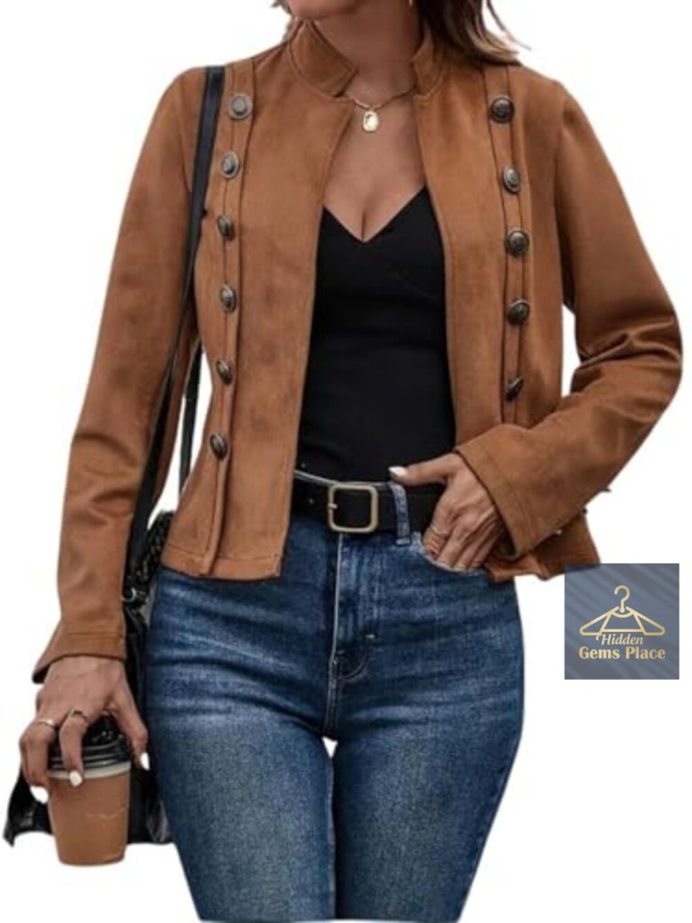 Women's Faux Suede Leather Jacket Casual Long Sleeve Blazer Coat Fall Outfits